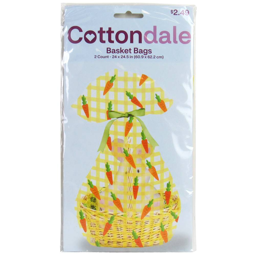 Cottondale Printed Easter Basket Bags, 2 ct