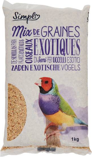 Graines pour oiseaux exotiques SIMPL - le paquet d'1Kg