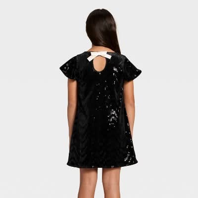 cat and jack black sequin dress Sequins dress