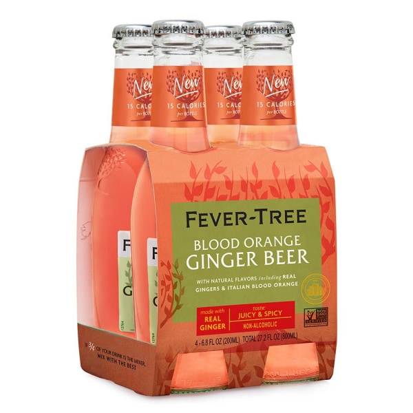 Fever Tree Blood Orange Ginger Beer (4x 200ml bottles)
