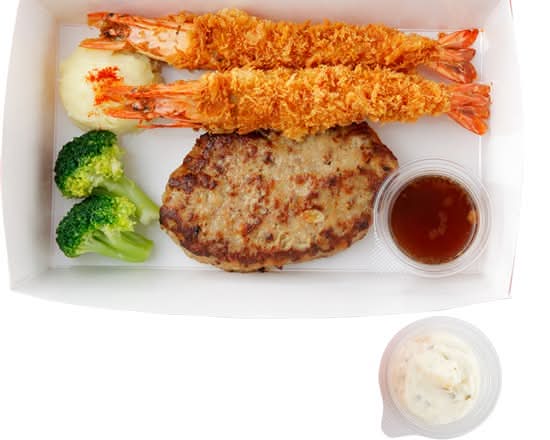 びっくりエビフライ＆ハンバーグM（単品）