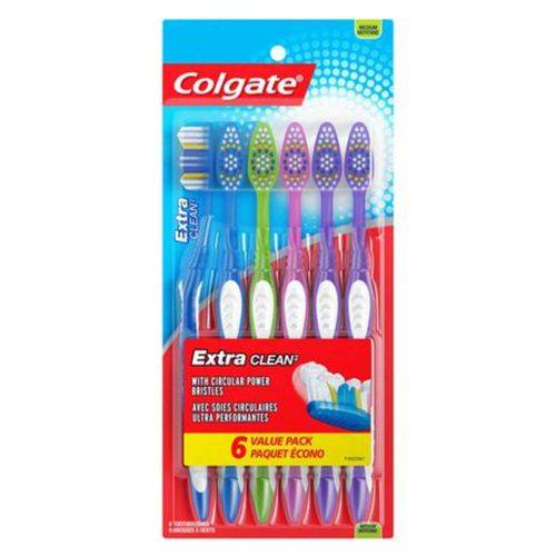 Colgate extra clean brosse à dents avec soies circulaires extra clean (6unités) - extra clean full head toothbrush (6 units)