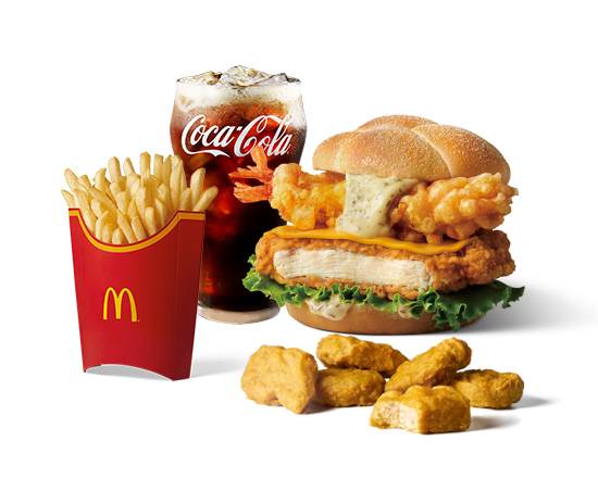 炸蝦天婦羅辣鷄堡極饗餐 | Shrimp Spicy Chicken Fillet Burger+Large Fries Combo