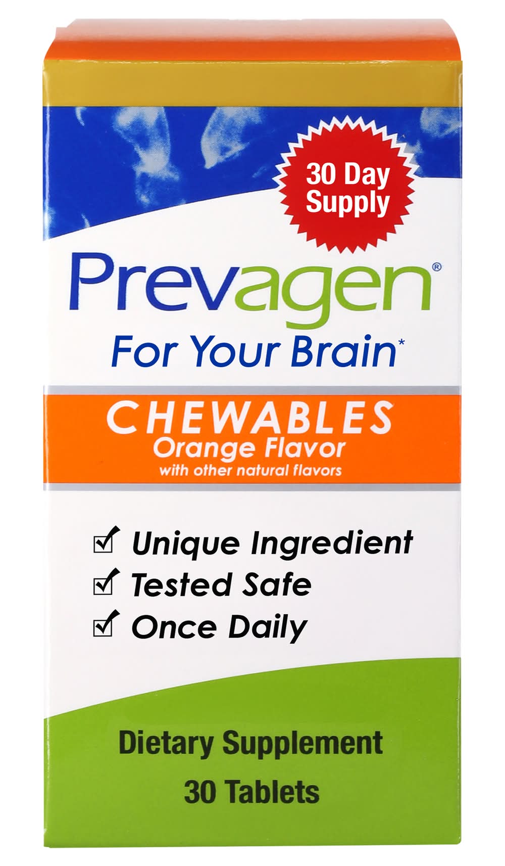 Prevagen Orange Flavor Improves Memory Regular Strength Chewables Tablets