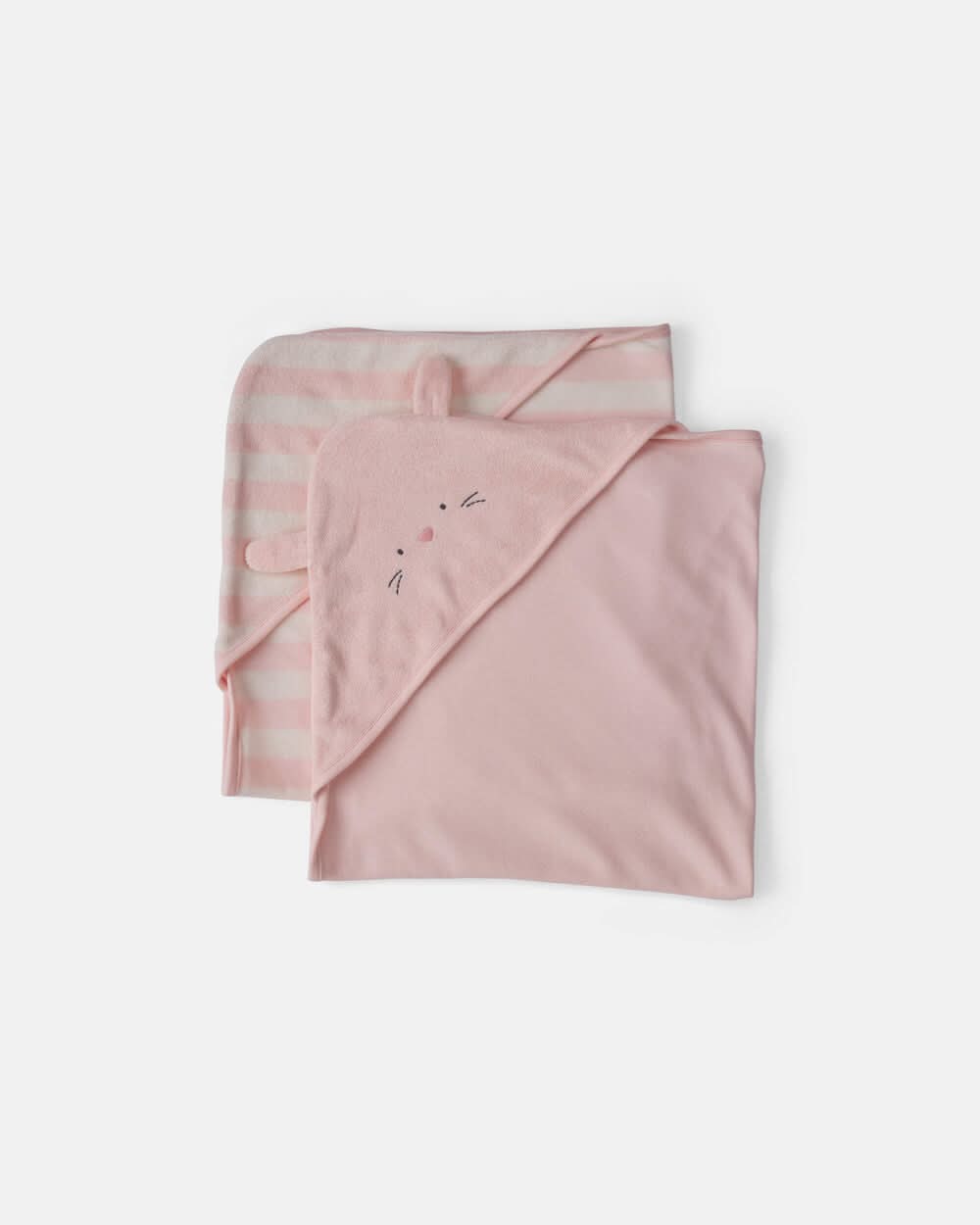 Baby Girl 2-Pack Bunny Terry Towels - Pink - One Size