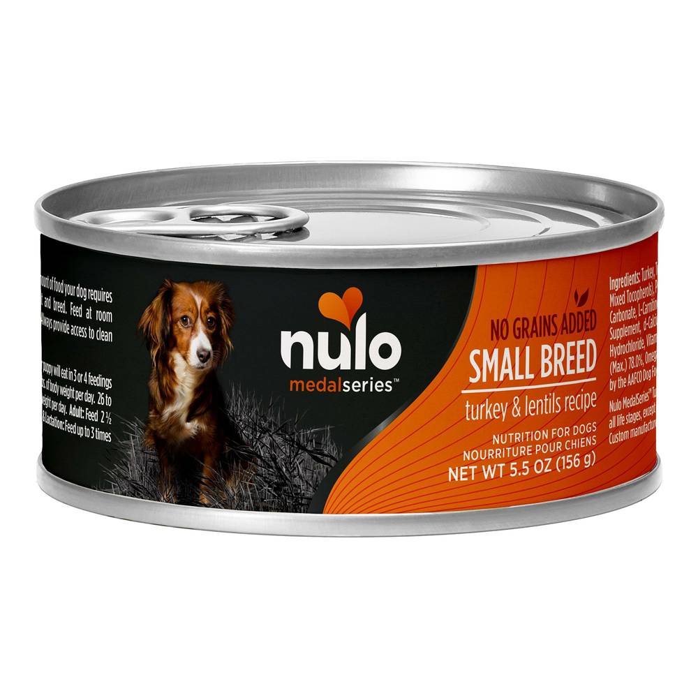 Nulo MedalSeries Small Breed All Life Stages Wet Dog Food - 5.5 Oz. (Flavor: Turkey & Lentils, Size: 5.5 Oz)