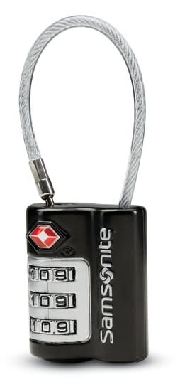 Samsonite® 3-Dial Lock, With Cable, Black