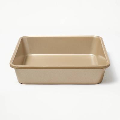 8" Nonstick Aluminized Steel Square Baking Pan Gold - Figmint™