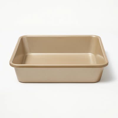 Figmint Nonstick Aluminized Steel Square Baking Pan, 8"*8", Gold