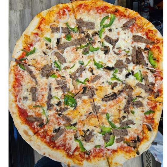 10" Philly Steak Deluxe with Red Sauce Pizza