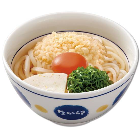 月見うどん Udon w/Tempura Bits Add Raw Egg