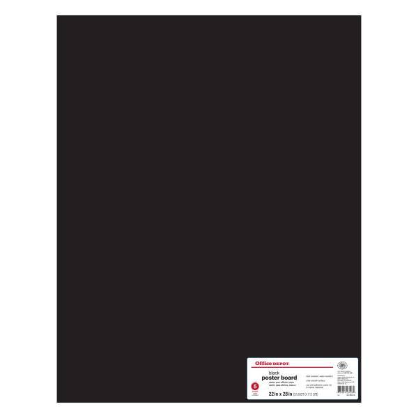 Office Depot Brand Poster Board, 22" X 28", Black