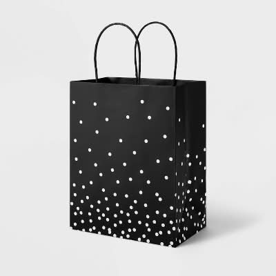 Spritz Dots Gift Bag, S, Black-White
