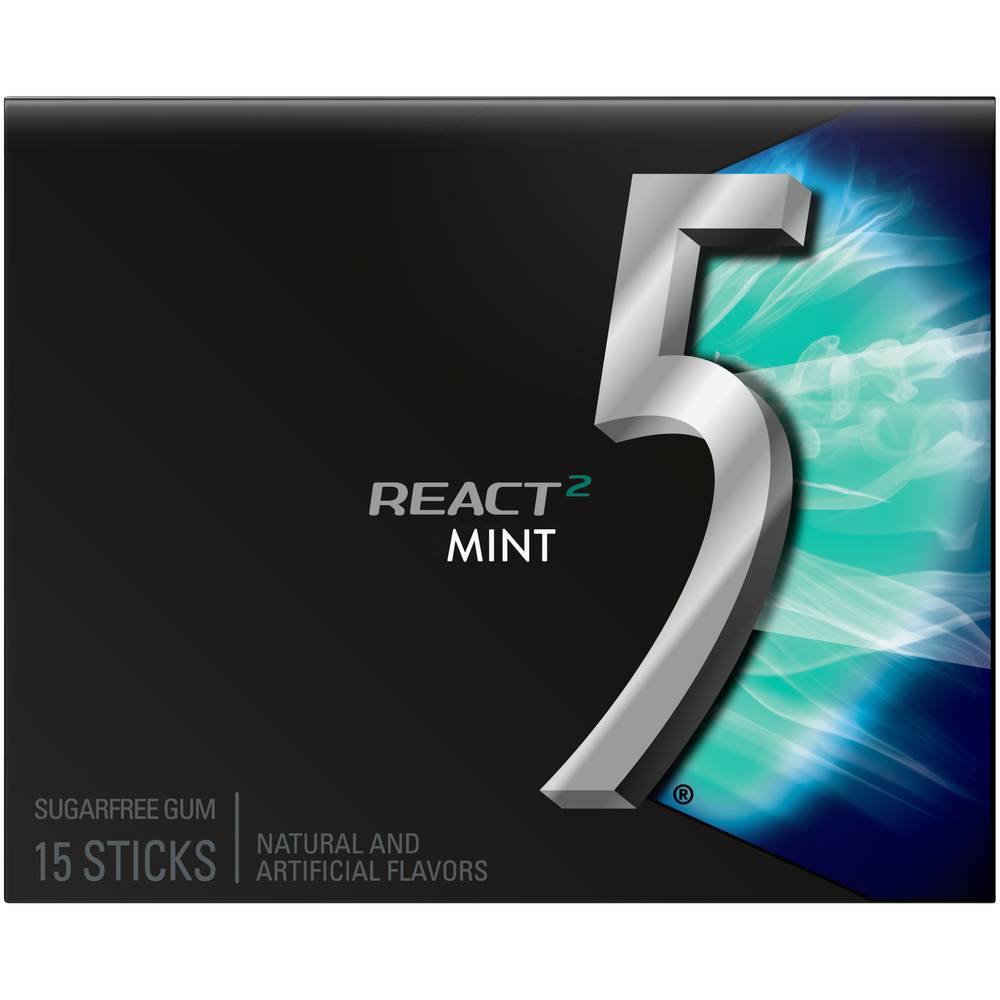 5 Gum React2 Mint Sugar Free Gum (15 ct)