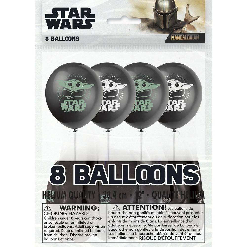 Unique party favors ballons en latex de bébé yoda the child, the mandalorian (8 unités) - star wars the mandalorian the child baby yoda latex balloons (8 units)