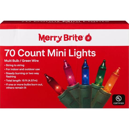 Order Merry Brite Mini Lights, Multicolored Bulbs with Green Wire, 70 ct food online from CVS store, PEARLAND on bringmethat.com