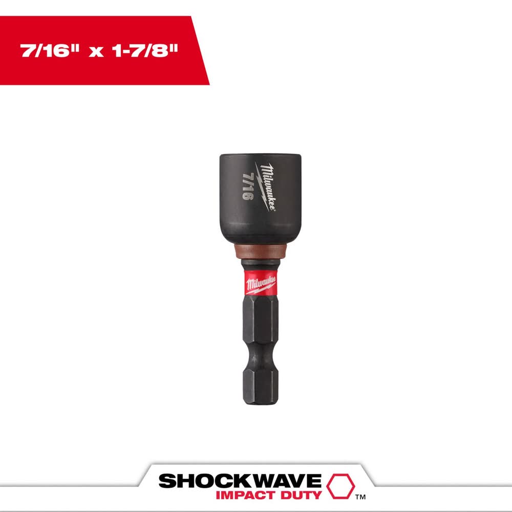 Milwaukee Shockwave 7/16 In. X 1-7/8 In. L Steel Nut Driver 1 Pc