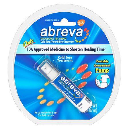 Abreva Docosanol 10% Cold Sore Cream Tube - 0.07 oz