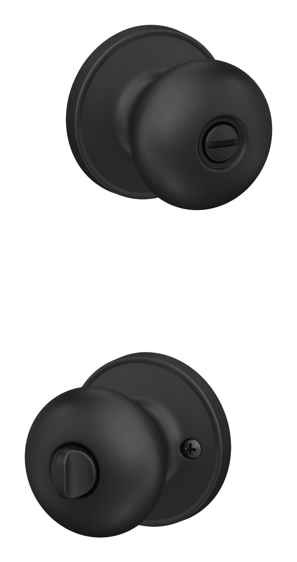 Home Front by Schlage Marwood Matte Black Interior or Bed/Bath Privacy Door Knob