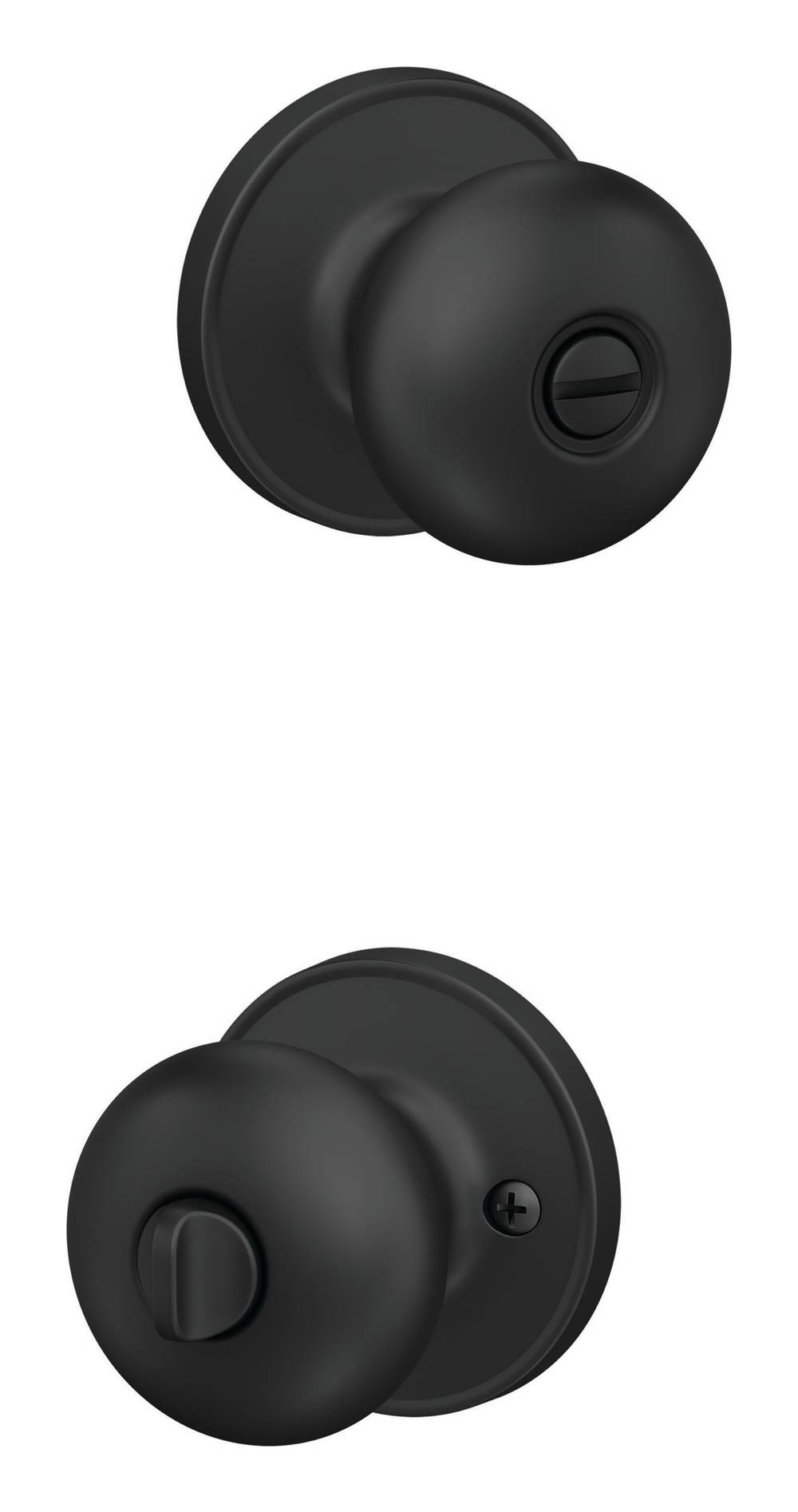 Home Front by Schlage Marwood Matte Black Interior Bed/Bath Privacy Door Knob | U40 V MRW 622