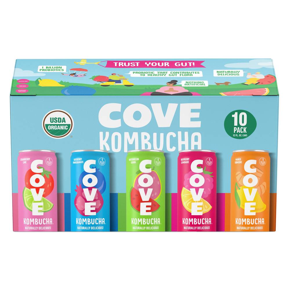 Cove Drinks Kombucha, Assorted (10 x 12 fl oz)