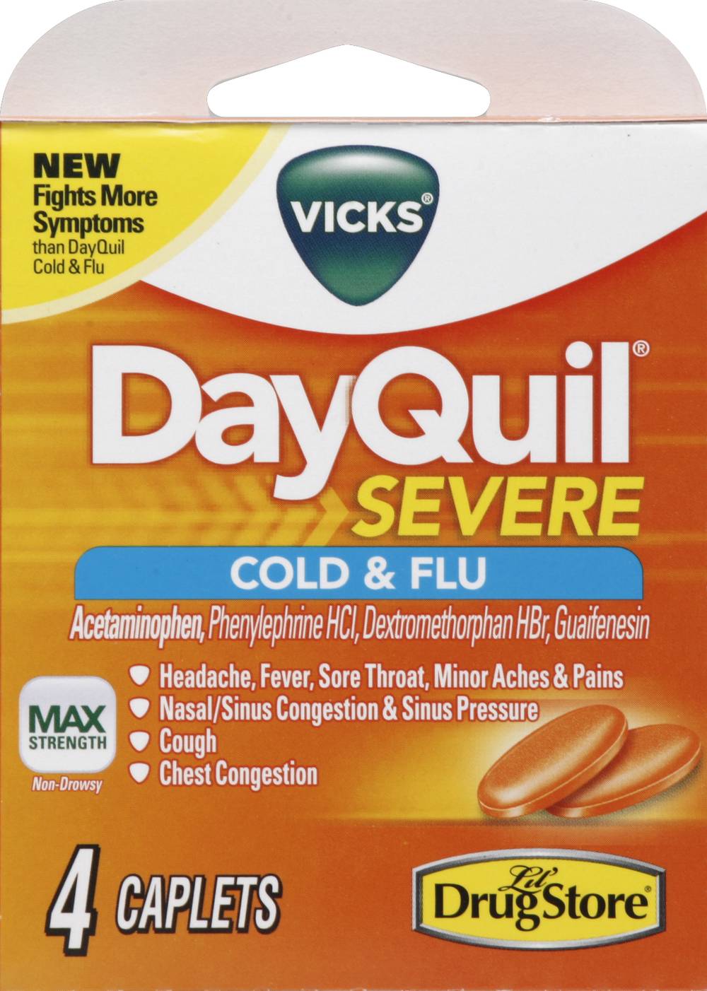 Vicks Dayquil Severe Cold and Flu Caplets (4 ct)