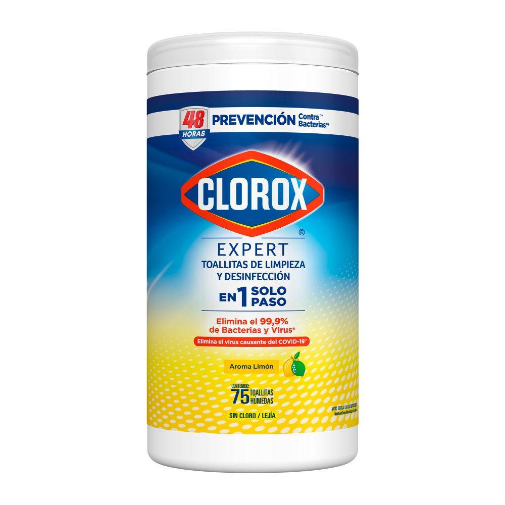 Clorox toallitas desinfectantes expert (75 piezas)
