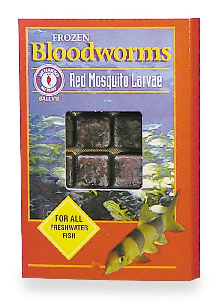 San Francisco Bay Brand® Sally's Red Mosquito Larvae Frozen Bloodworms Fish Food (Size: 3.5 Oz)