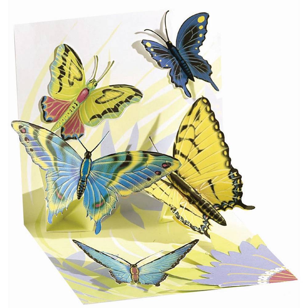 Up With Paper Popup Spring Butterflies Greeting Card