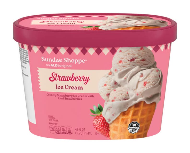 Sundae Shoppe Creamy Ice Cream, Strawberry (48 fl oz)