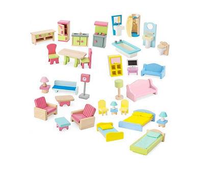 Pastel Dollhouse 35-Pc. Furniture Set