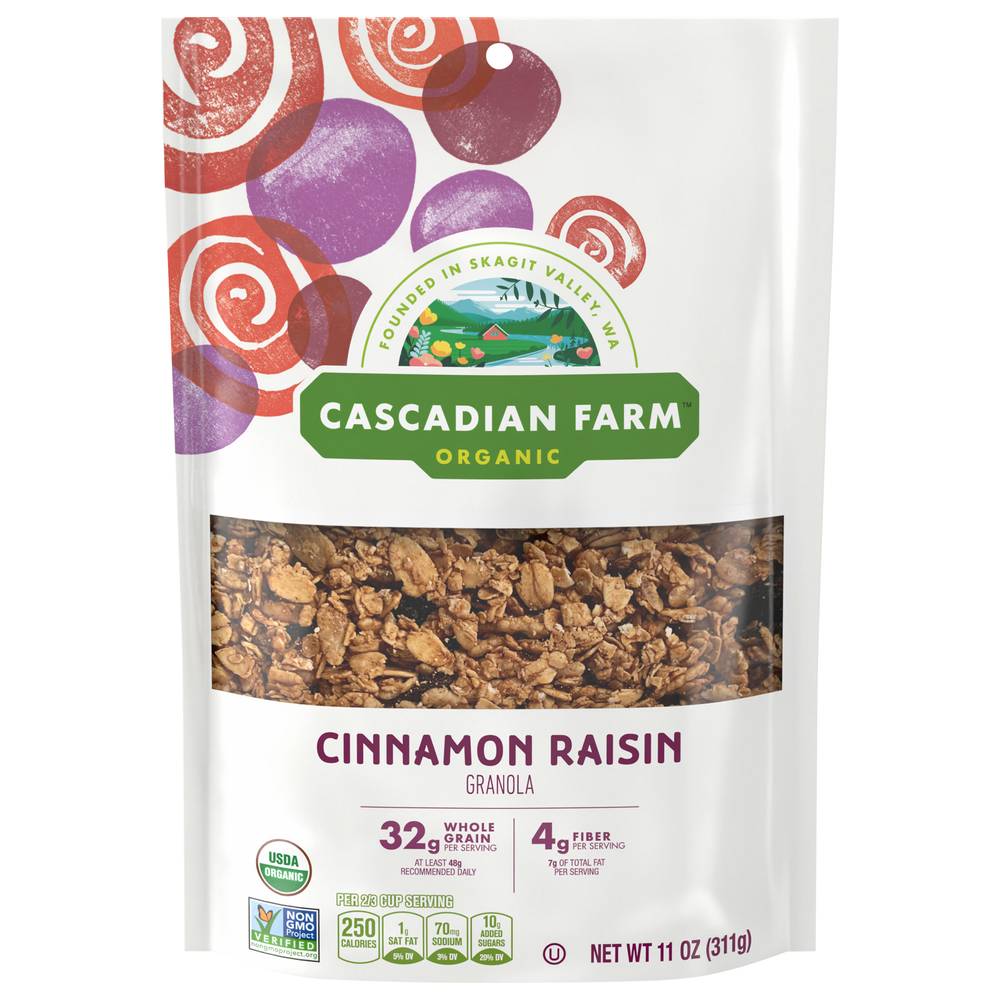 Cascadian Farm Organic Granola, Cinnamon Raisin (11 oz)