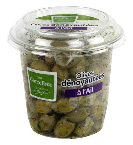Carrefour - Olives vertes dénoyautées à l'ail