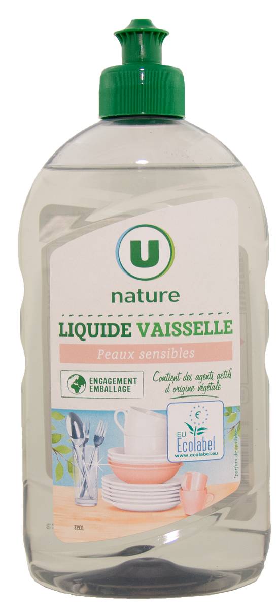 U - Nature liquide vaisselle peaux sensibles (500 ml)
