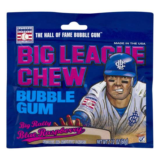 Big League Chew Big Rally Blue Raspberry Bubble Gum (2.1 oz)