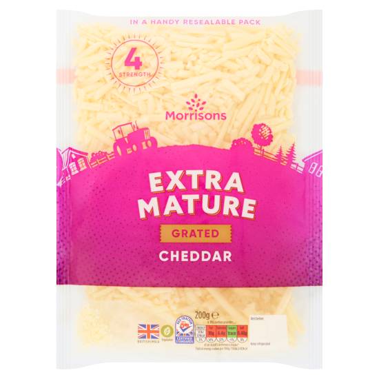 Morrisons Extra Mature Grated Cheddar Cheese (200g)