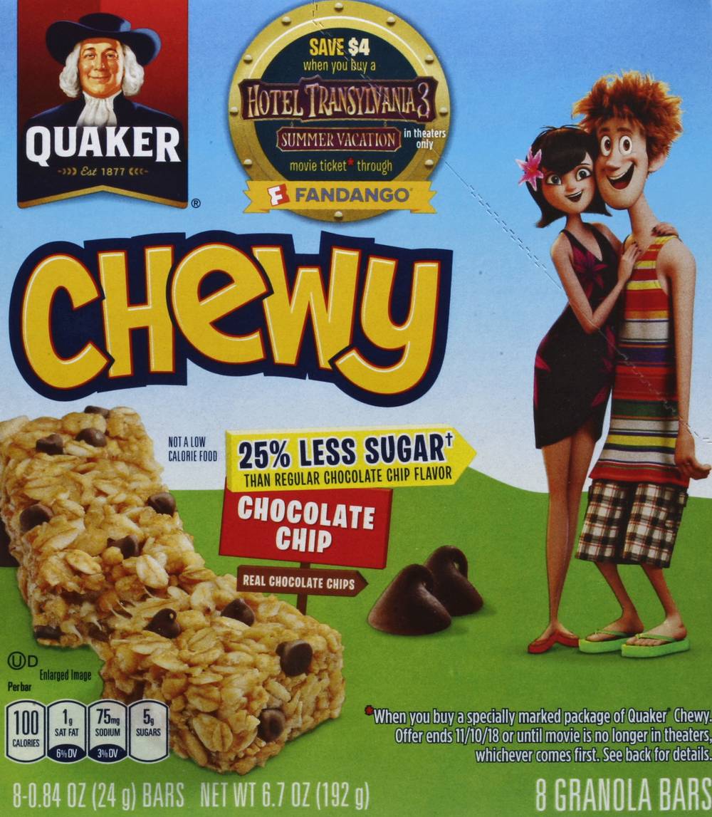 Quaker Chewy Granola Bars, Chocolate Chip (0.84 oz, 8 ct)