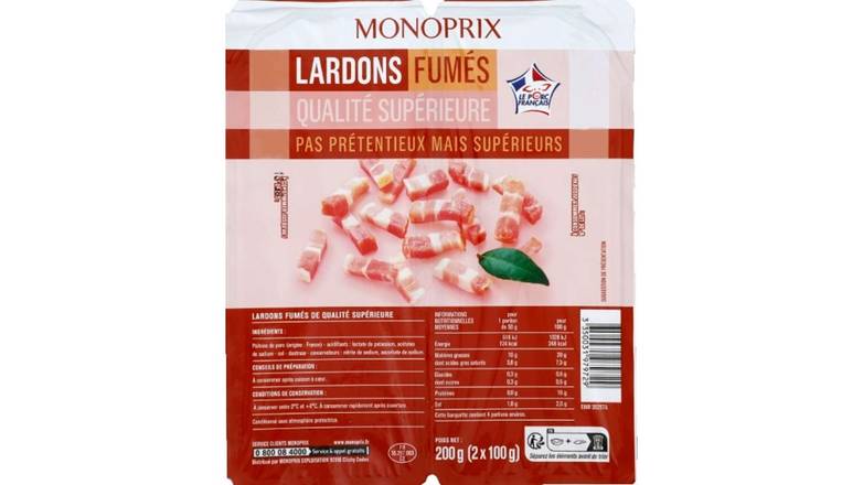 Monoprix Lardons fumés qualité supérieure La barquette de 200 g