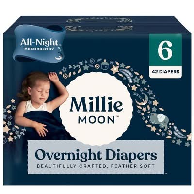 Millie Moon Overnight Diapers, Size 6 (42 ct)