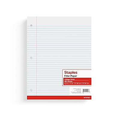 Staples College Ruled Filler Paper (8.5 x 11 cm/white)