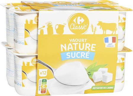 Carrefour Classic' - Yaourt nature sucré