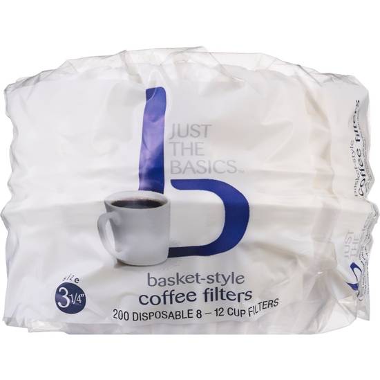 Just The Basics Basket Style Coffee Filters 3-1/4 Inches, 200 ct