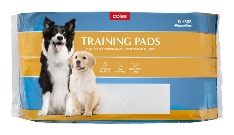 Coles Dog Training Pads, 60cm x 60cm (15 pack)
