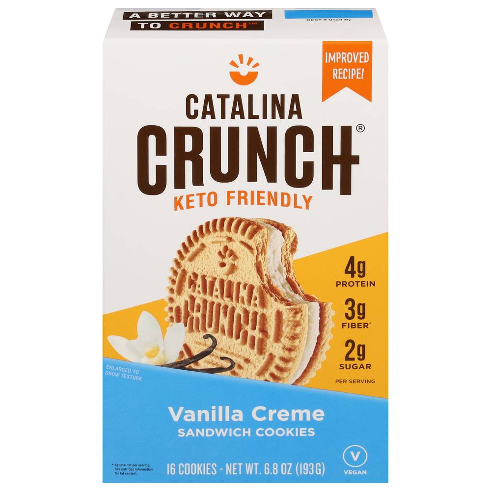 Catalina Crunch Keto Friendly Vanilla Creme Sandwich Cookies (16 ct)