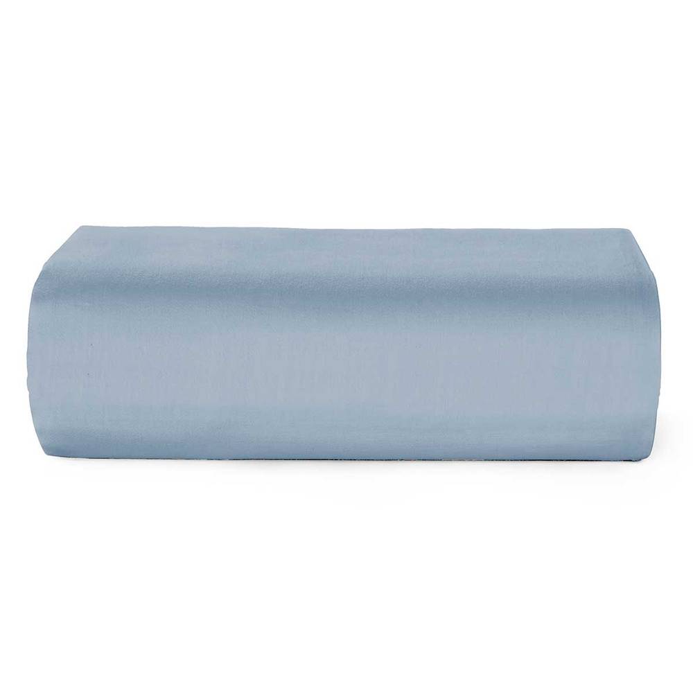 Teka lençol de algodão com elástico azul queen (1 un)