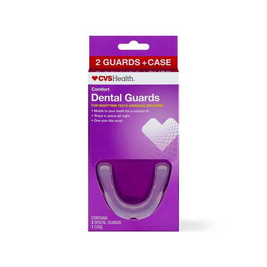 CVS Health Comfort Dental Guards for Nighttime Teeth Grinding (Bruxism), 2 Guards + Case