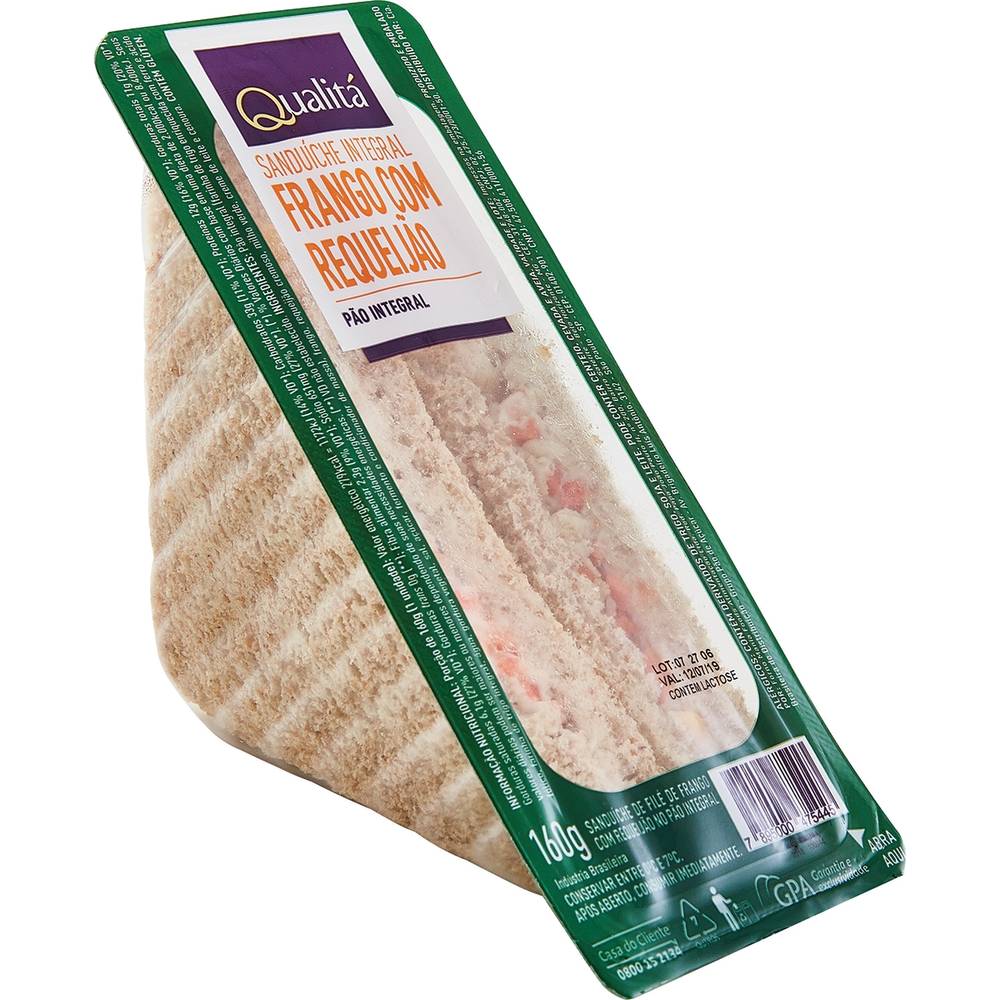 Qualitá sanduíche natural de frango com requeijão (160g)