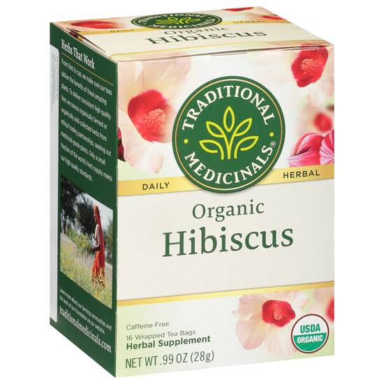 Traditional Medicinals Organic Hibiscus Herbal Supplement Tea Bags (16 ct)