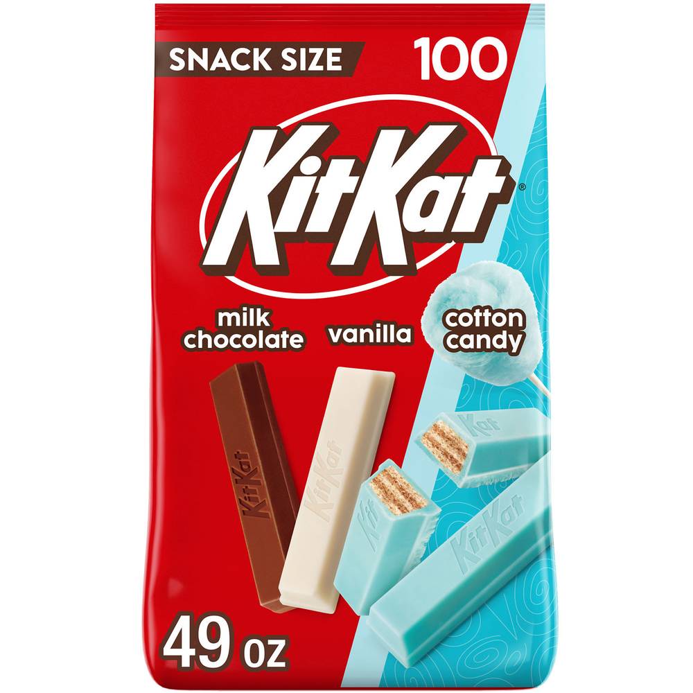 KitKat Snack Size Assortment With Cotton Candy, Milk Chocolate- Vanilla-Cotton Candy (100 x 0.46 oz)