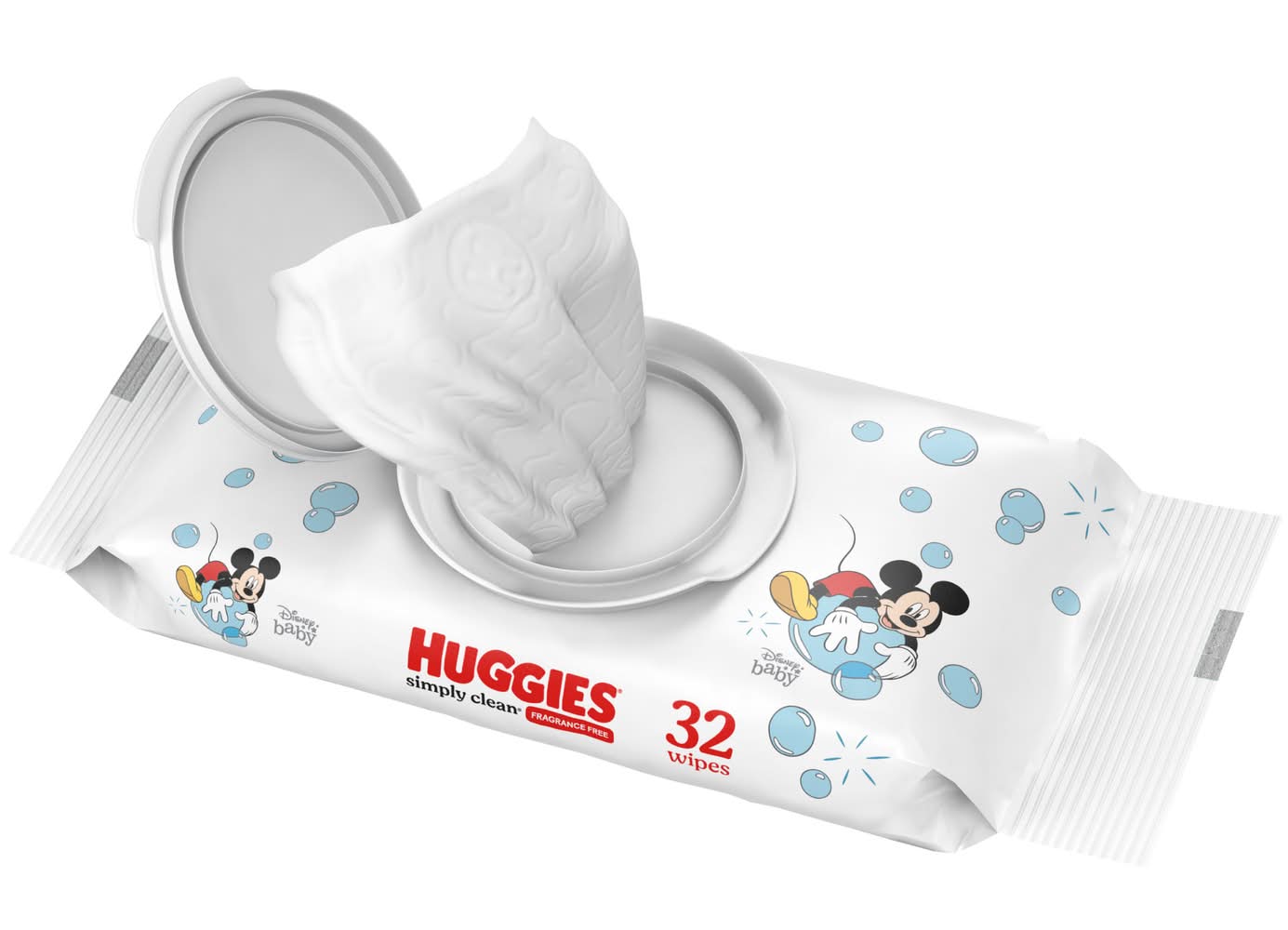 Huggies Unscented Baby Wipes (32 ct)